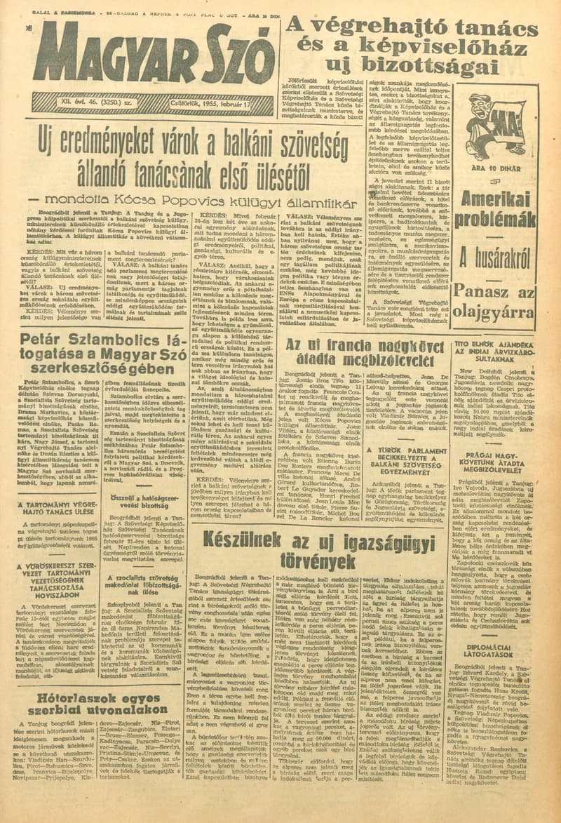 Magyar Szó, 12. évf. 1955. február 17. 46. sz. 1–8. oldal
