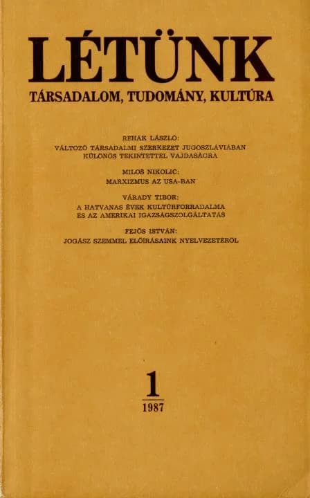 Létünk, 17. évf. 1987. január – február. 1. sz. 1–207. oldal