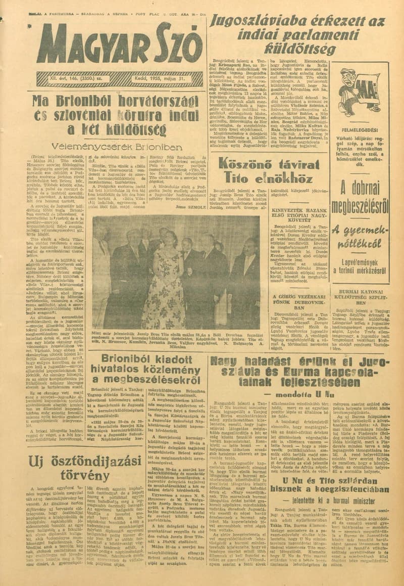 Magyar Szó, 12. évf. 1955. május 31. 146. sz. 1–8. oldal