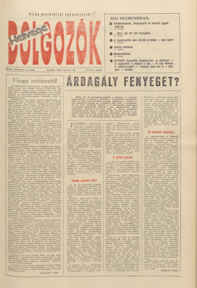 Dolgozók, 36. évf. 1982. február 25. 8. sz.