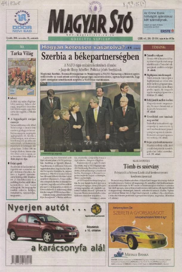 Magyar Szó, 63. évf. 2006. november 30. 280. sz. 1–20. oldal