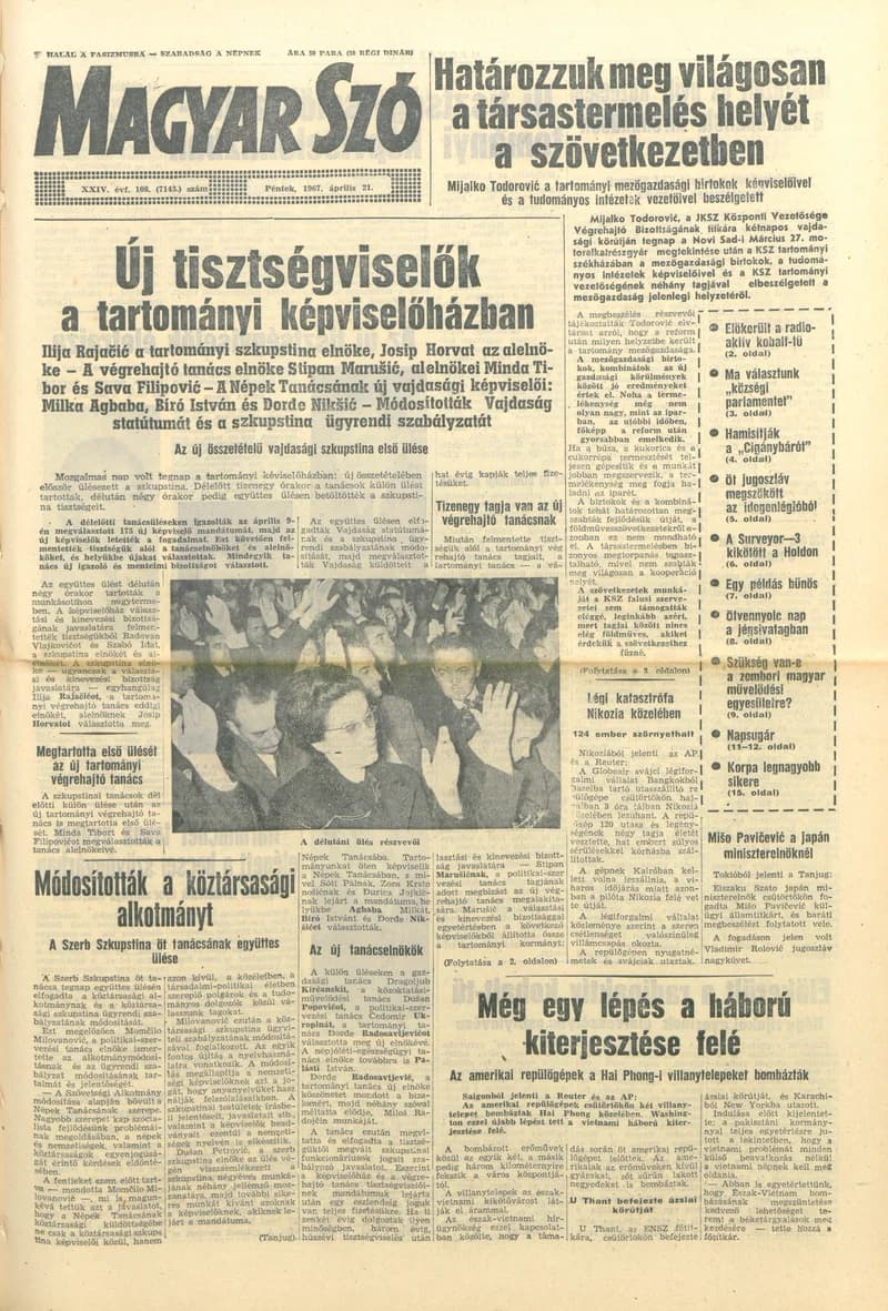 Magyar Szó, 24. évf. 1967. április 21. 108. sz. 1–16. oldal