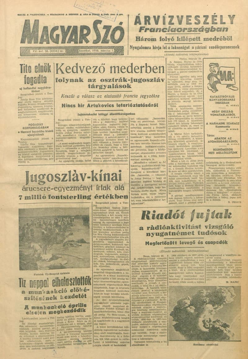 Magyar Szó, 15. évf. 1958. március 1. 58. sz. 1–12. oldal