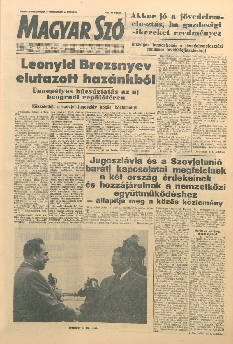 Magyar Szó, 19. évf. 1962. október 5. 275. sz. 1–14. oldal