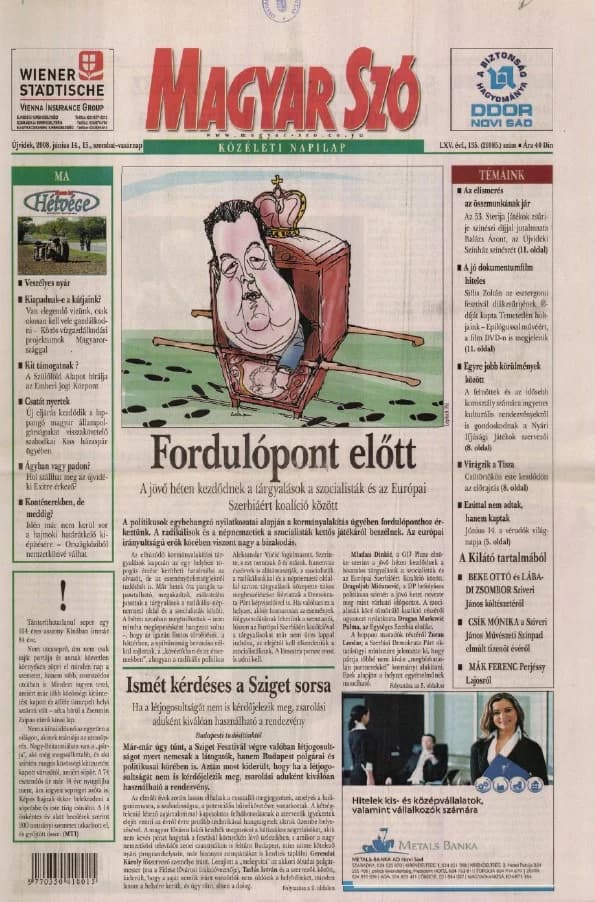 Magyar Szó, 65. évf. 2008. június 14. – 15. 135. sz. 1–28. oldal