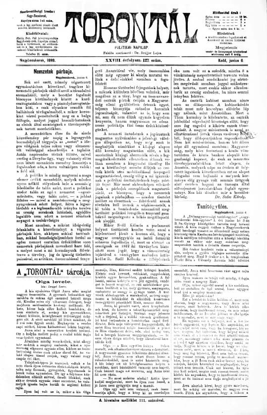 Torontál, 28. évf. 1899. június 6. 127. sz.