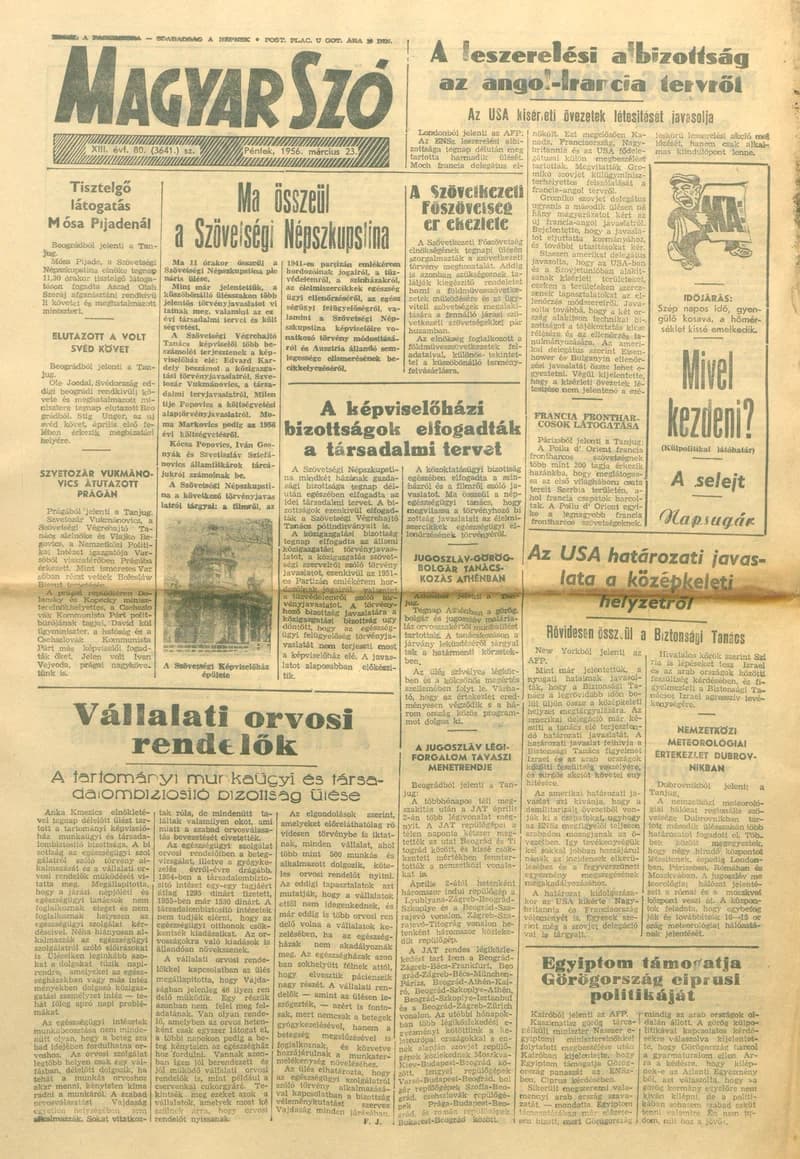 Magyar Szó, 13. évf. 1956. március 23. 80. sz. 1–8. oldal