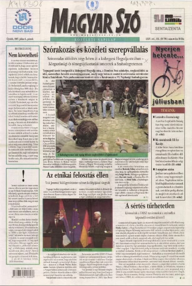 Magyar Szó, 64. évf. 2007. július 6. 155. sz. 1–20. oldal