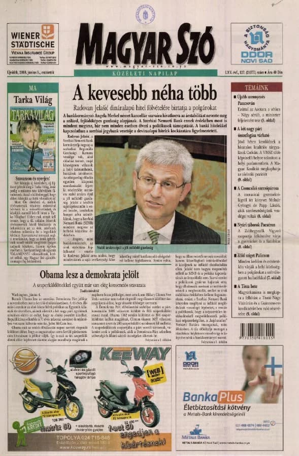 Magyar Szó, 65. évf. 2008. június 5. 127. sz. 1–20. oldal