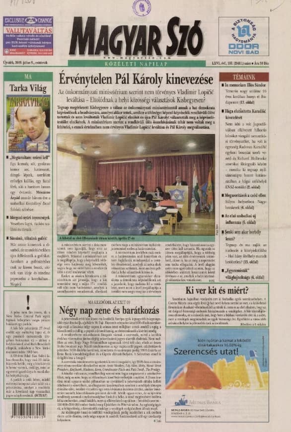 Magyar Szó, 66. évf. 2009. július 9. 157. sz. 1–16. oldal