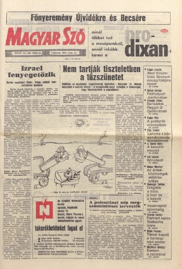 Magyar Szó, 27. évf. 1970. szeptember 27. 266. sz. 1–32. oldal