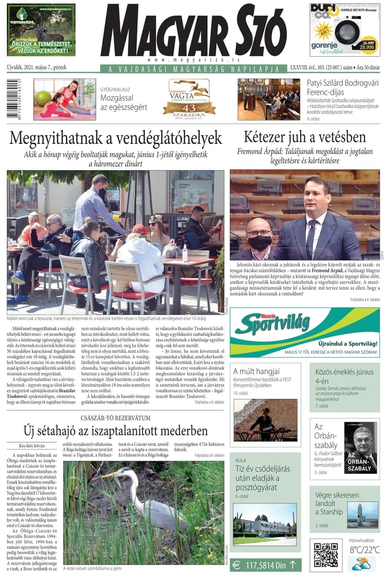 Magyar Szó, 78. évf. 2021. május 7. 103. sz. 1–16. oldal