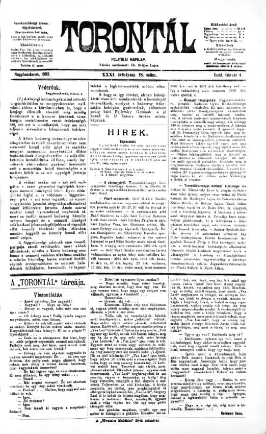 Torontál, 31. évf. 1902. február 4. 28. sz.