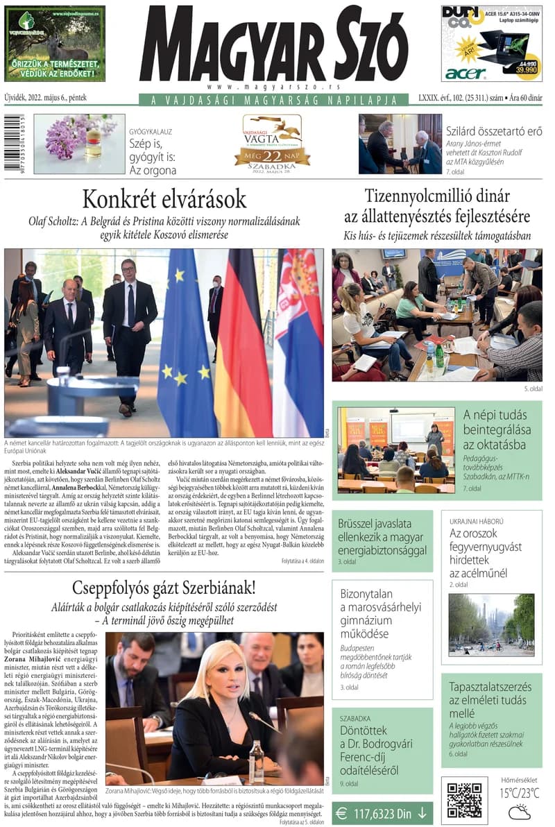 Magyar Szó, 79. évf. 2022. május 6. 102. sz. 1–16. oldal