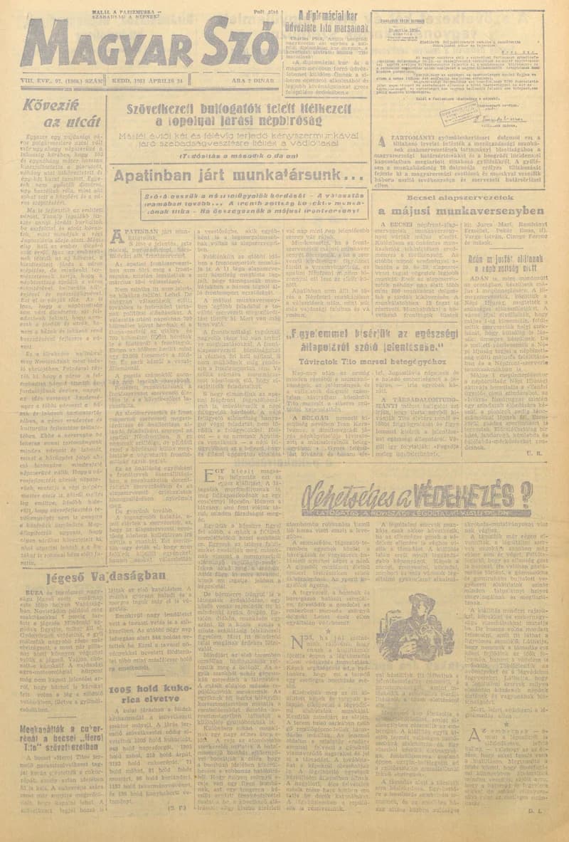 Magyar Szó, 8. évf. 1951. április 24. 97. sz. 1–4. oldal