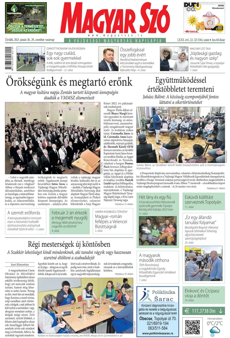 Magyar Szó, 80. évf. 2023. január 28. – 29. 22. sz. 1–32. oldal