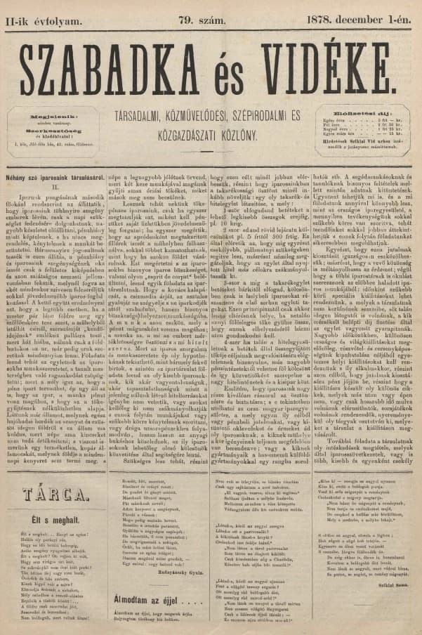 Szabadka és vidéke, 2. évf. 1878. december 1. 79. sz.