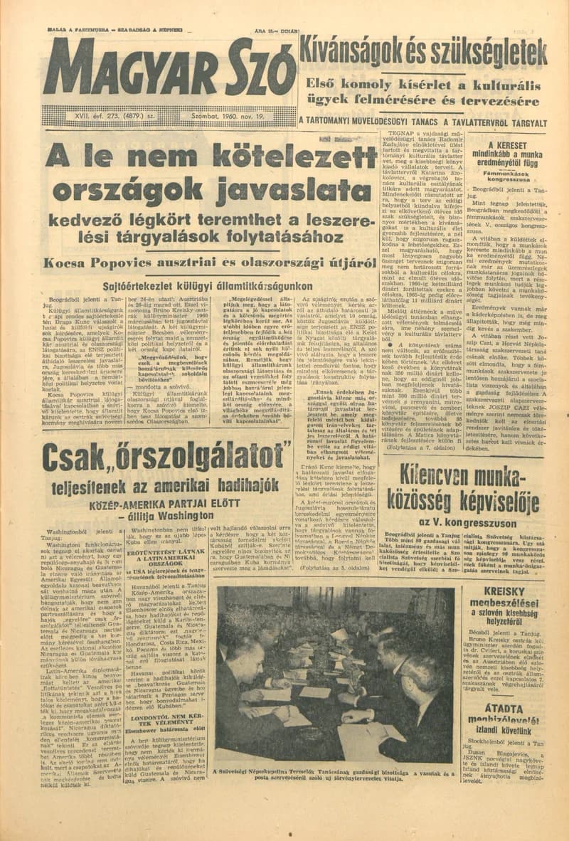 Magyar Szó, 17. évf. 1960. november 19. 273. sz. 1–30. oldal