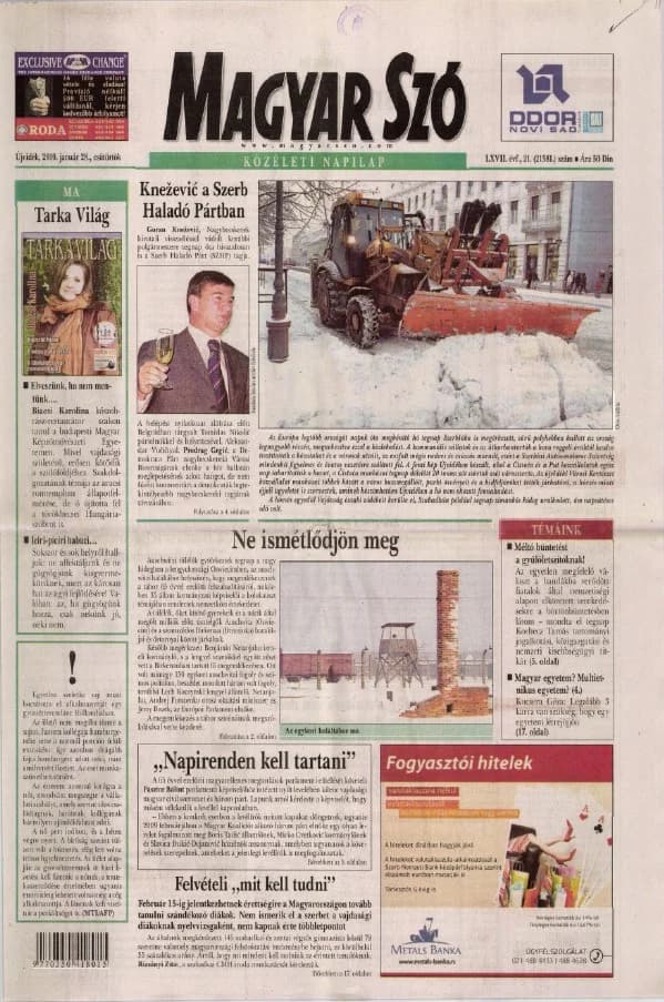 Magyar Szó, 67. évf. 2010. január 28. 21. sz. 1–20. oldal