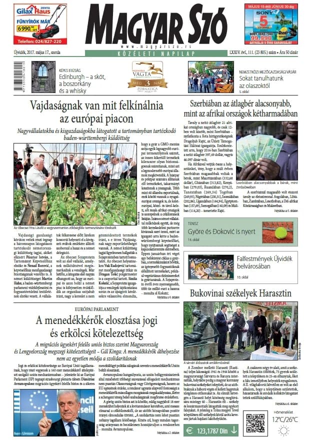 Magyar Szó, 74. évf. 2017. május 17. 111. sz. 1–16. oldal