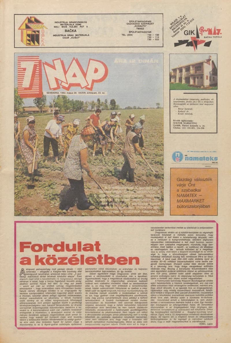 7 Nap, 37. évf. 1982. május 28. 22. sz. 1–16. oldal