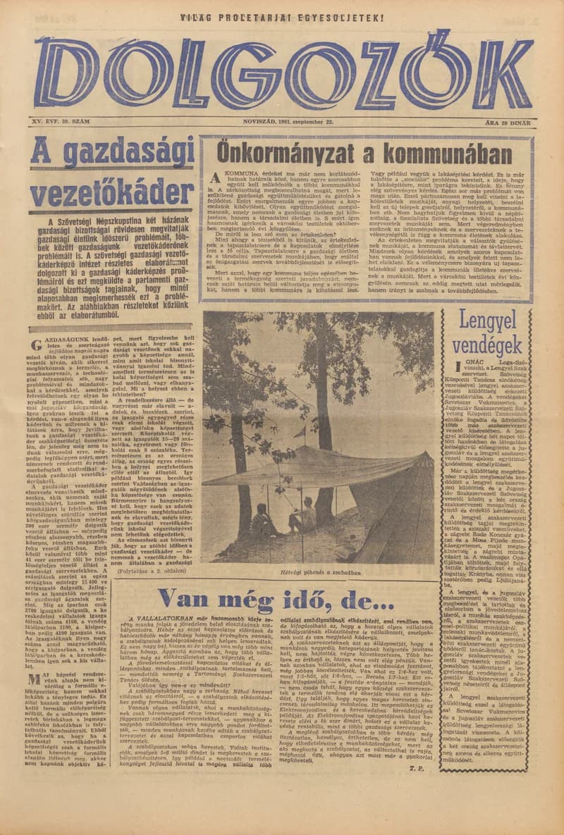Dolgozók, 15. évf. 1961. szeptember 22. 39. sz.