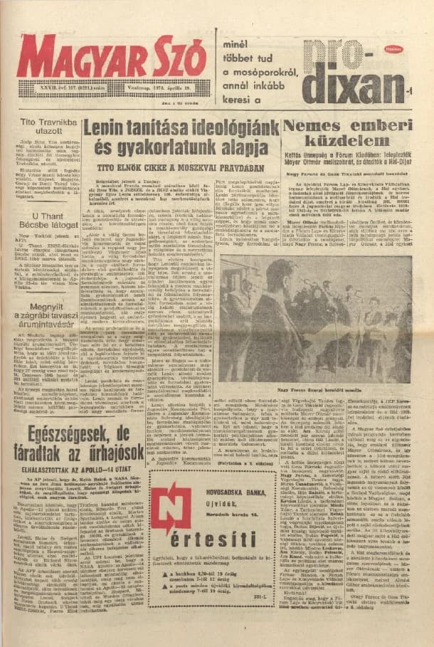 Magyar Szó, 27. évf. 1970. április 19. 107. sz. 1–32. oldal