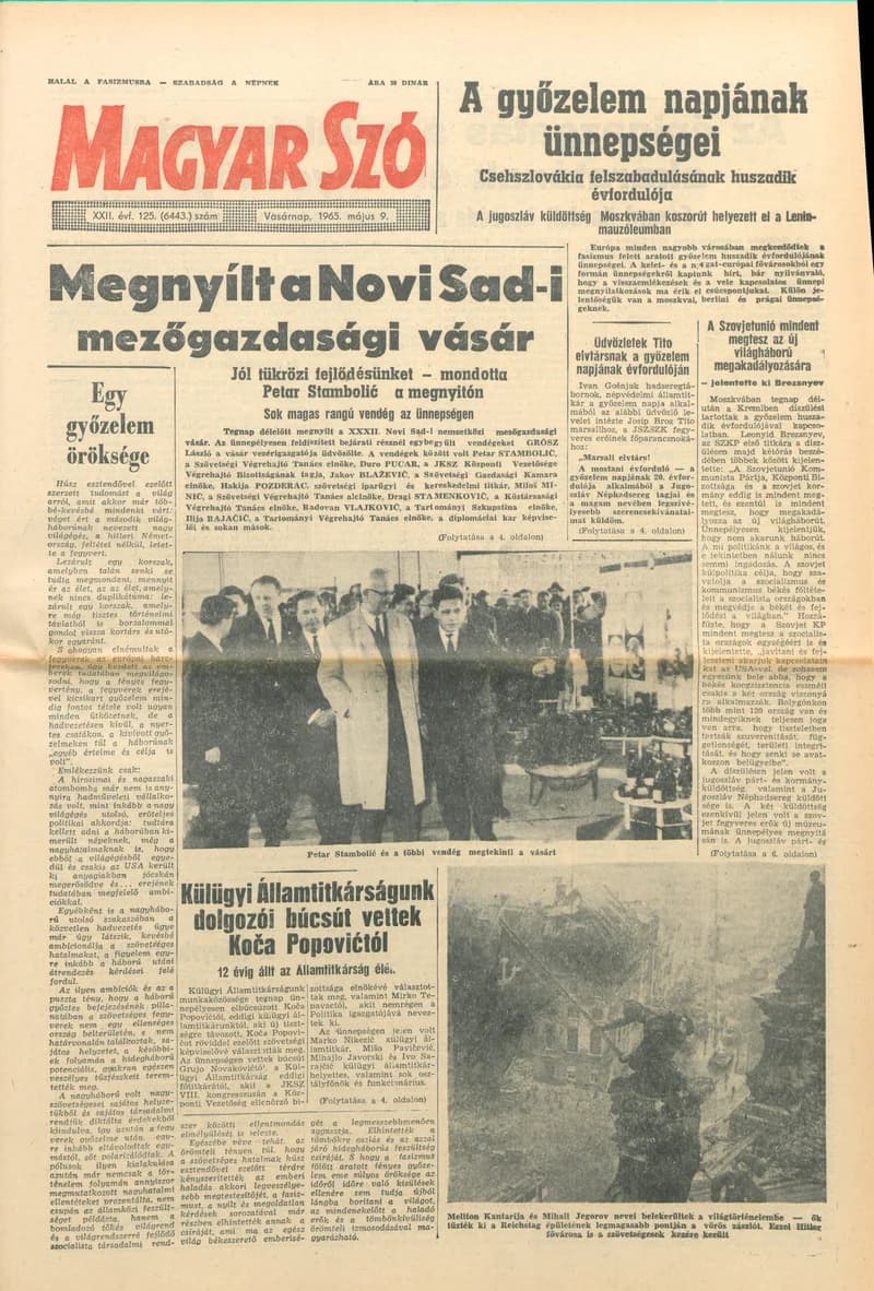 Magyar Szó, 22. évf. 1965. május 9. 125. sz. 1–24. oldal