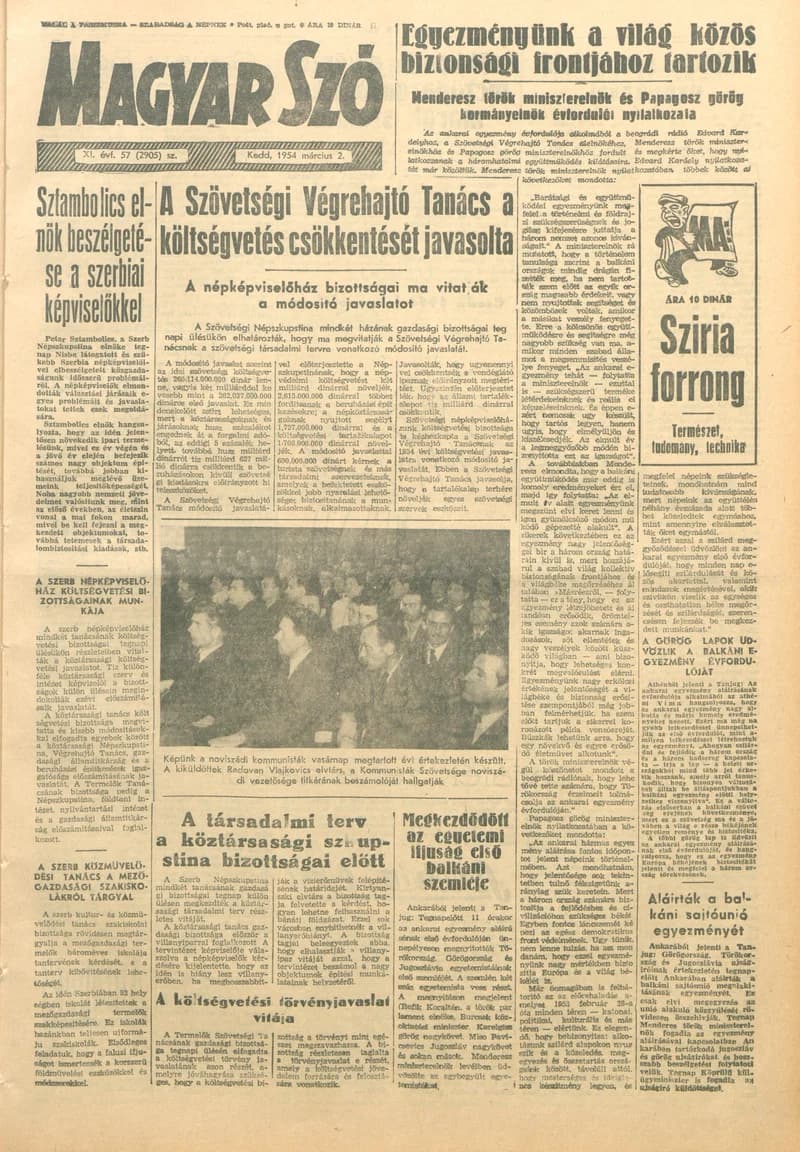 Magyar Szó, 11. évf. 1954. március 2. 57. sz. 1–10. oldal