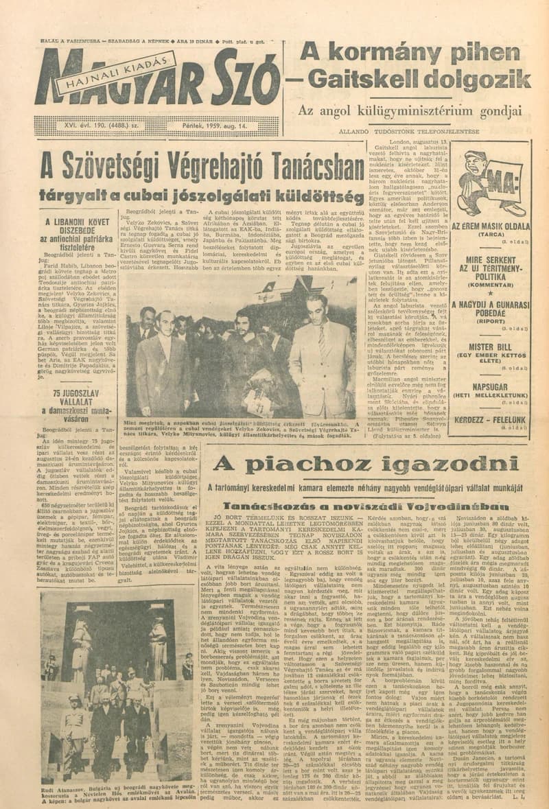 Magyar Szó, 16. évf. 1959. augusztus 14. 190. sz. 1–20. oldal