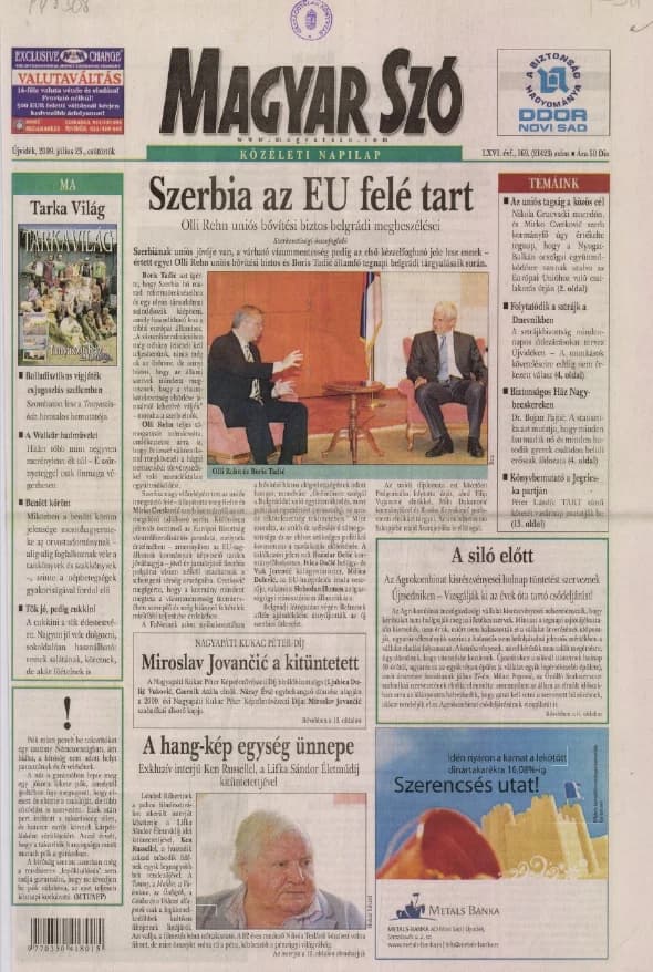 Magyar Szó, 66. évf. 2009. július 23. 169. sz. 1–16. oldal