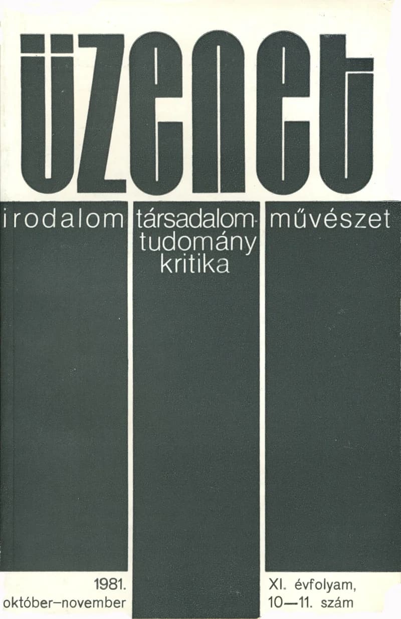 Üzenet, 11. évf. 1981. október – november. 10–11. sz. 483–560. oldal