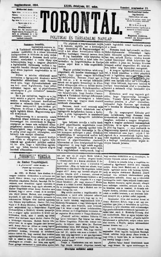 Torontál, 23. évf. 1894. szeptember 22. 217. sz.
