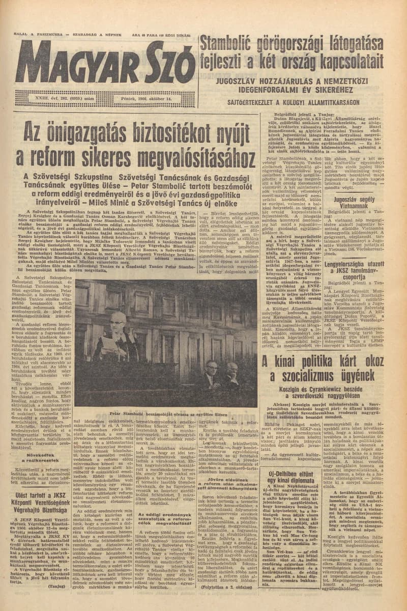 Magyar Szó, 23. évf. 1966. október 14. 282. sz.