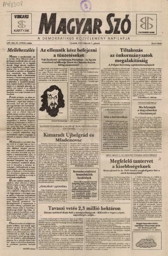Magyar Szó, 54. évf. 1997. február 7. 31. sz. 1–16. oldal
