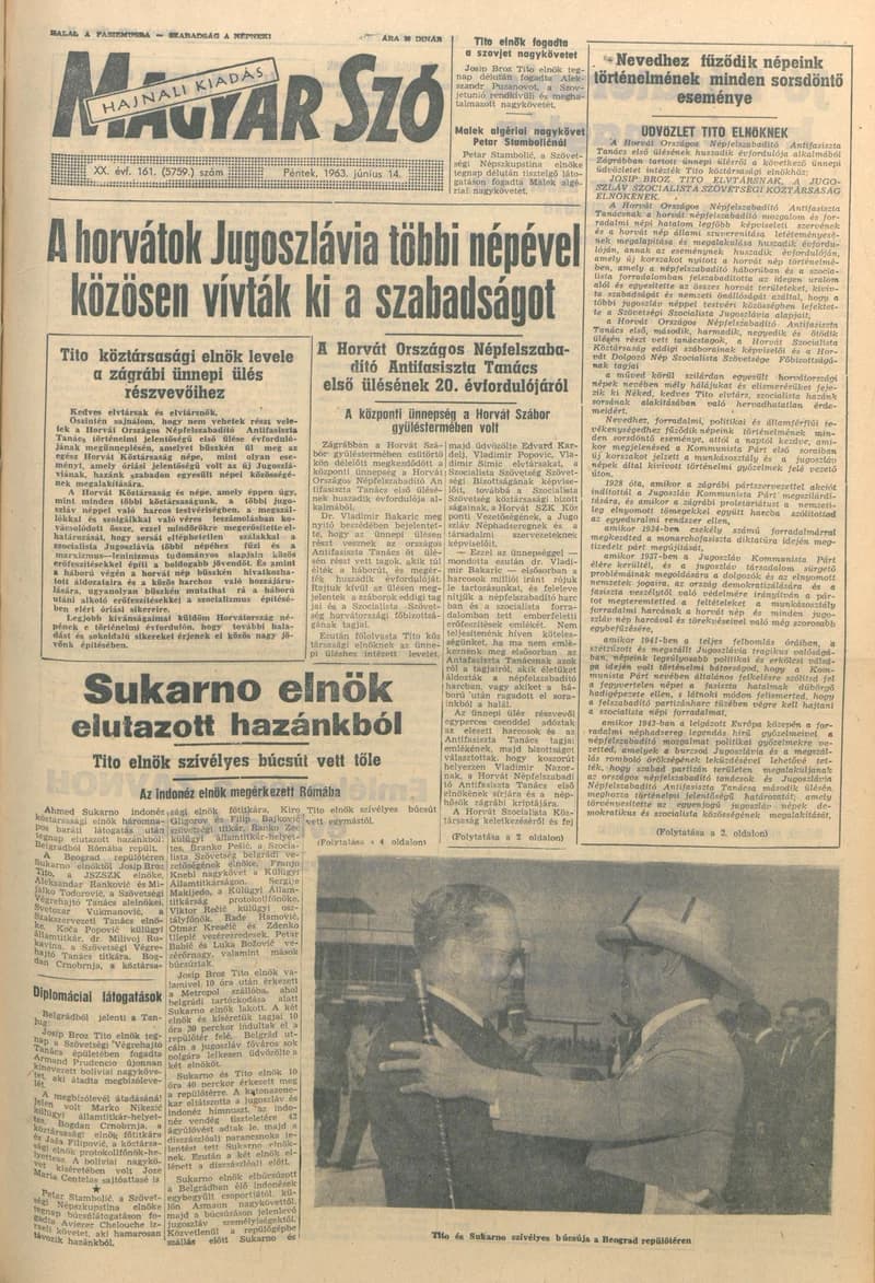 Magyar Szó, 20. évf. 1963. június 14. 161. sz. 1–14. oldal