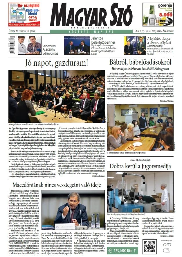 Magyar Szó, 74. évf. 2017. február 10. 33. sz. 1–16. oldal