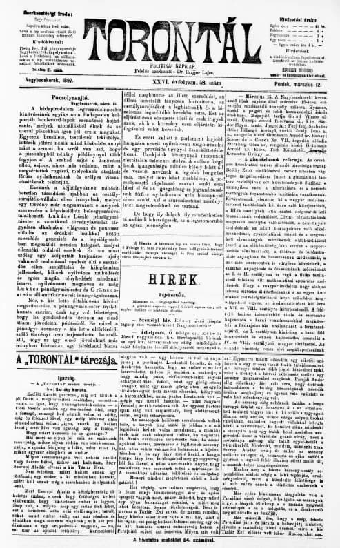 Torontál, 26. évf. 1897. március 12. 58. sz.