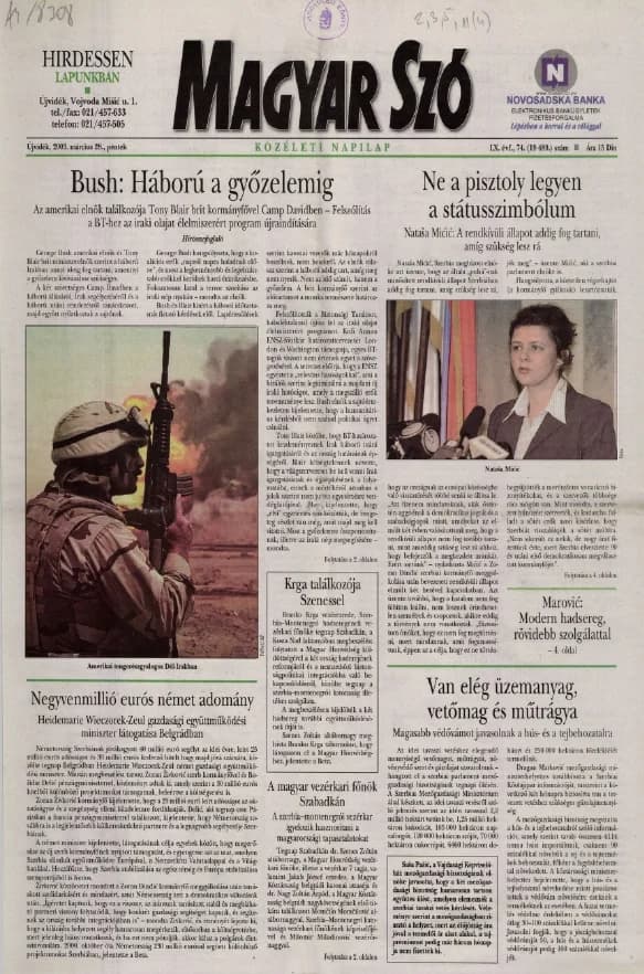 Magyar Szó, 60. évf. 2003. március 28. 74. sz. 1–16. oldal