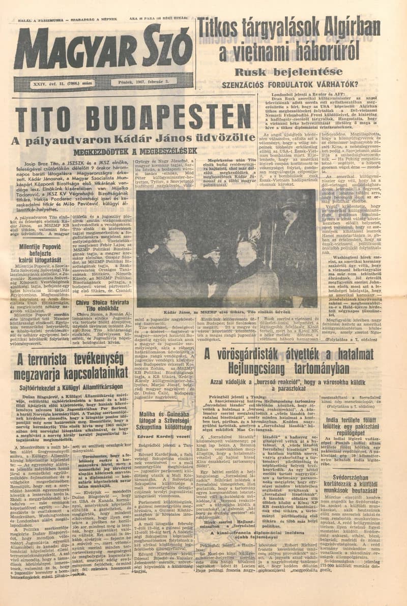 Magyar Szó, 24. évf. 1967. február 3. 31. sz. 1–16. oldal