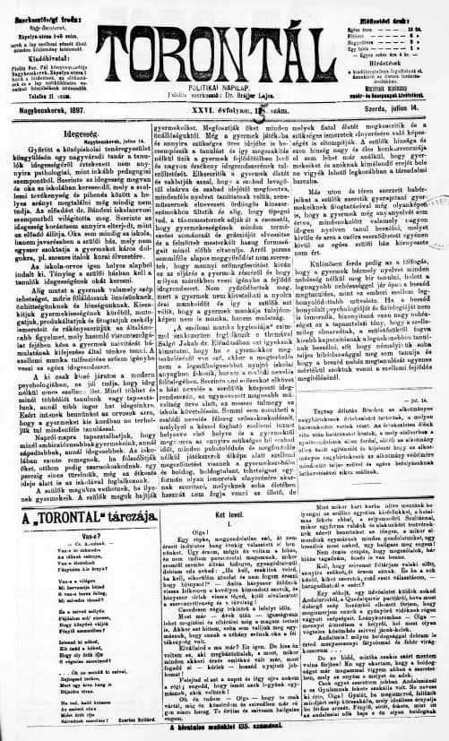 Torontál, 26. évf. 1897. július 14. 158. sz.