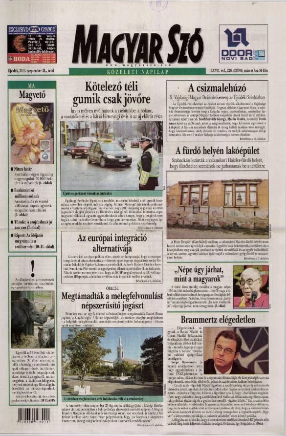 Magyar Szó, 67. évf. 2010. szeptember 21. 220. sz. 1–20. oldal