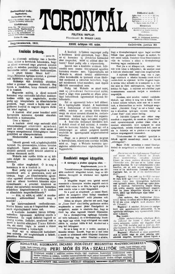 Torontál, 39. évf. 1910. június 30. 146. sz.