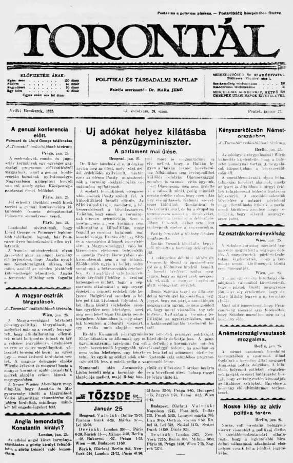 Torontál, 51. évf. 1922. január 27. 20. sz.