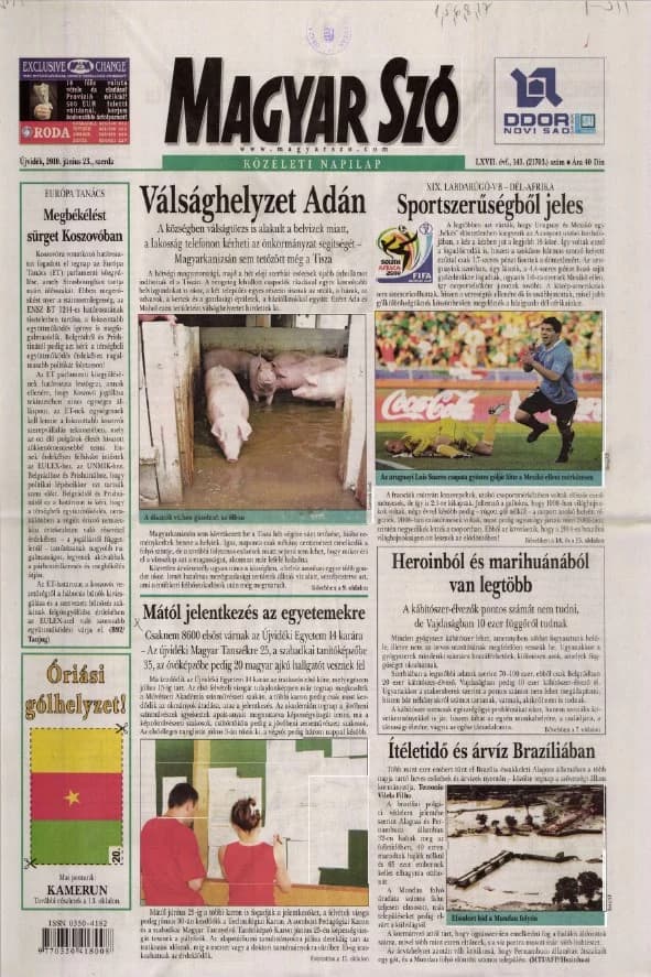 Magyar Szó, 67. évf. 2010. június 23. 143. sz. 1–20. oldal