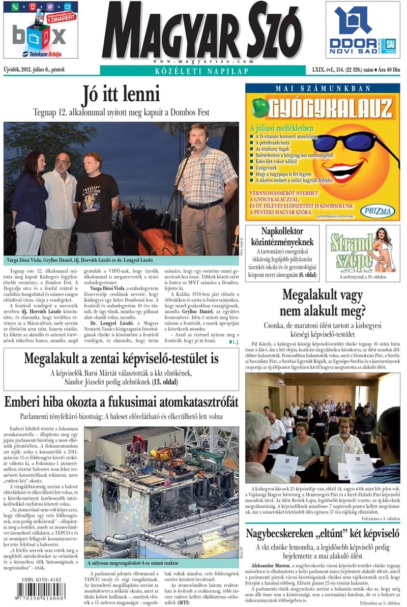 Magyar Szó, 69. évf. 2012. július 6. 154. sz. 1–20. oldal