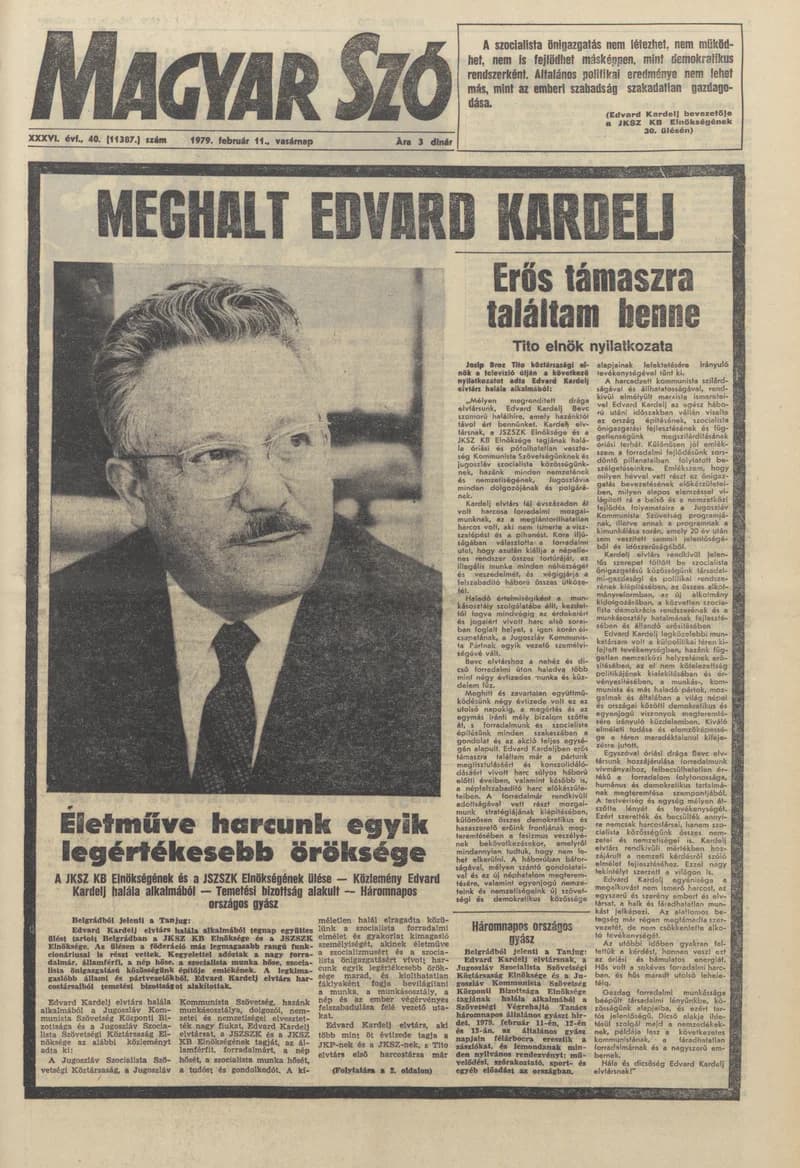 Magyar Szó, 36. évf. 1979. február 11. 40. sz. 1–20. oldal