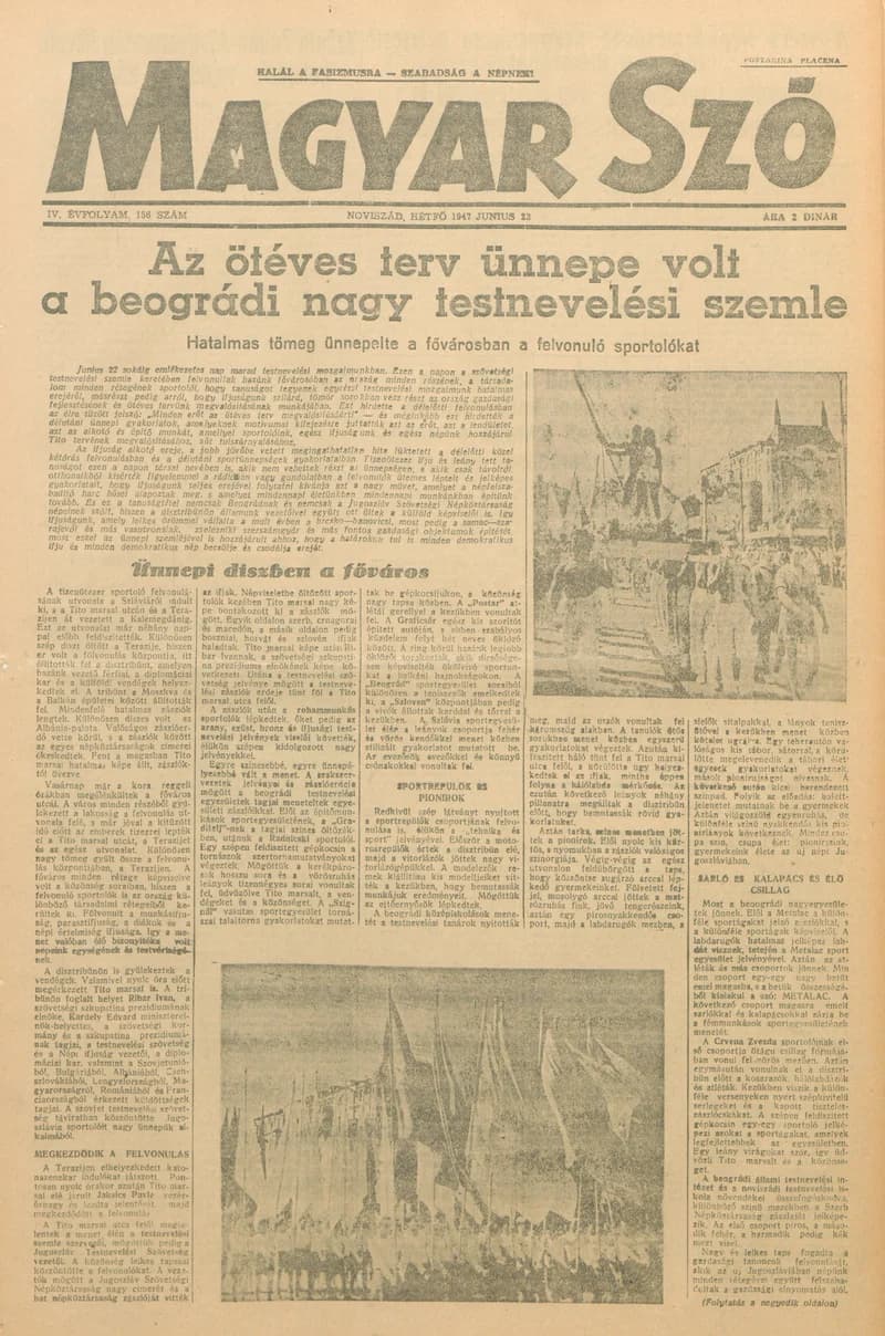 Magyar Szó, 4. évf. 1947. június 23. 156. sz. 1–4. oldal