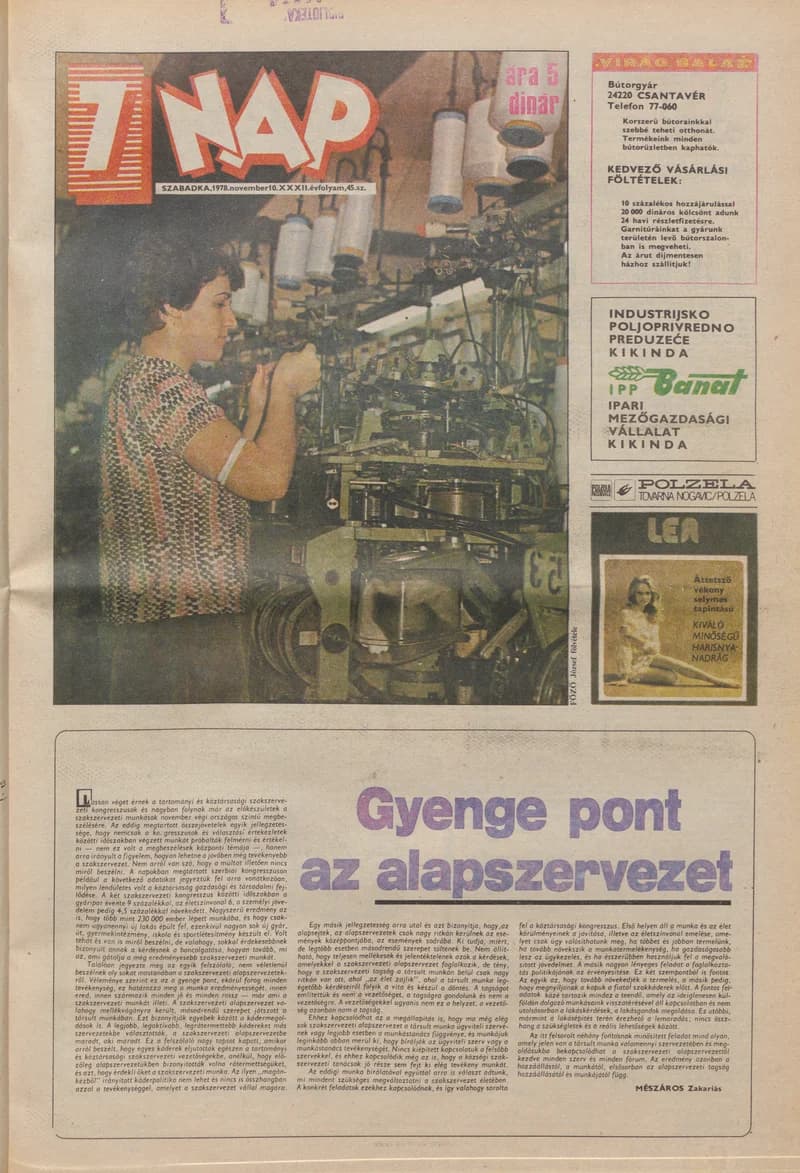 7 Nap, 33. évf. 1978. november 10. 45. sz. 1–24. oldal