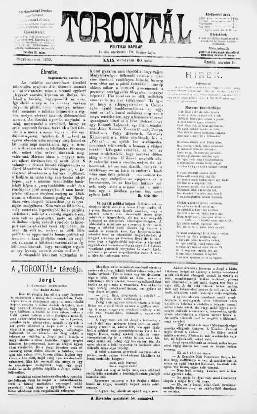 Torontál, 29. évf. 1900. március 14. 60. sz.